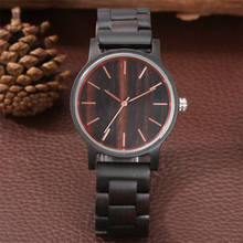 Reloj de madera de cuarzo para hombre, pulsera de mano de oro rosa, elegante, Natural, con cierre plegable 2024 - compra barato
