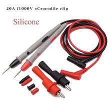 1 pair Digital Multimeter probe Soft-silicone-wire Needle-tip Universal test leads with Alligator clip For LED tester Multimetro 2024 - купить недорого