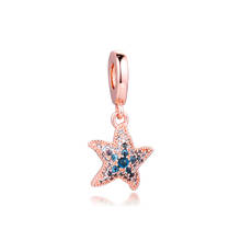 CKK 2020 Summer Sparkling Starfish Charms 925 Original Fit Pandora Bracelets Sterling Silver Charm Beads for Jewelry Making DIY 2024 - buy cheap