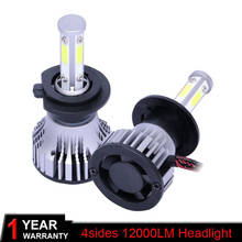 100W 12000LM H7 LED 4 Side Chips Car Headlight Fog lights H4 H11 H13 5202 9012 9007 9005 9006 6000K LED Lights for Auto Headlamp 2024 - buy cheap