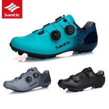 Обувь SANTIC для велоспорта, профессиональная Сверхлегкая дышащая обувь из углеродного волокна, самозакрывающаяся, 5 стилей 2024 - купить недорого