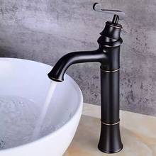 Basin Faucets Black Brass Brass Novel Style Bathroom Single Hole Wash-basin Faucet Cold Hot Water Crane Sink Mixer Taps Torneira 2024 - buy cheap