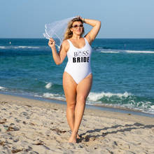 Boss, с надписью "Bride to be" купальник вуаль медовый месяц путешествия бассейн пляжные свадебные душ девичник вечерние подарок реквизит для фотосессии 2024 - купить недорого