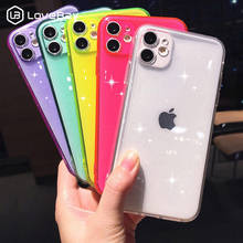 Lovebay флуоресцентный Прозрачный чехол для телефона iPhone 11 Pro X XR XS Max 8 7 6s Plus SE 2020 Блестящий порошковый мягкий чехол из ТПУ 2024 - купить недорого