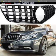 Сменный радиатор переднего бампера из АБС-пластика, черный, серебристый, GTR, решетка для Mercedes E Class W207 2010 - 2013 2024 - купить недорого