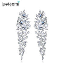 LUOTEEMI Wholesale Long Tassel Drop Earring Top Quality Cubic Zirconia Jewelry Big Wedding Bridal Accessories Daily Wearing Gift 2024 - buy cheap