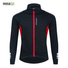 WOSAWE Men Cycling Jacket Winter Thermal Fleece Clothing Coat Waterproof Windproof Reflective Cycling Jersey Women Sportswear 2024 - buy cheap
