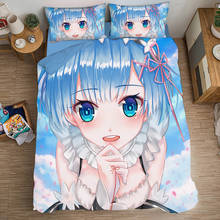 Anime re: jogo de cama de edredon rem, roupas de cama 01 em um mundo diferente do zero 2024 - compre barato