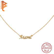 100% 925 Sterling Silver Letter Mama Necklace Gold plated  Women Choker Mom Charm Necklace Female Jewelry Mother's Day Gift 2024 - buy cheap