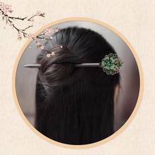 Clássico feminino vintage flor varas de cabelo boêmio artesanal madeira hairpins acessórios para o cabelo nupcial festa casamento cabeça jóias 2024 - compre barato