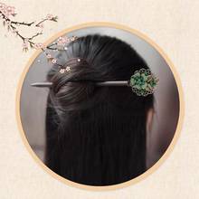 Classic Women Vintage Flower Hair Sticks Bohemian Handmade Wood Hairpins Bridal Hair Accessories Wedding Party Head Jewelry 2024 - buy cheap