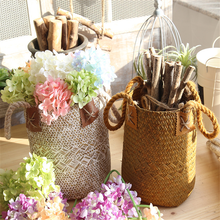 Straw Fower Basket Nordic Storage Bag Love Nature Plants Flower Grow Container Sundries Food Storage Bags Organizer for Home 2024 - buy cheap