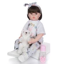 Bonecas realistas de silicone para meninas, bonecas de silicone reborn para bebês recém-nascidos, lindas presentes de aniversário para crianças, brinquedo de pelúcia 2024 - compre barato