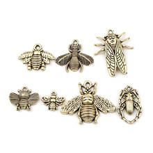 Dijes de insectos de aleación a base de Zinc, abeja, Animal, Color dorado oscuro, oro antiguo, 22mm x 20mm, 10 unidades 2024 - compra barato