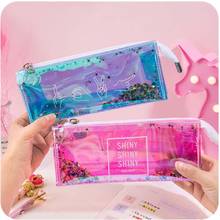 Simple Transparent Pencil Bag Creative Small Fresh Students with Laser Pencil Box 1Pcs 2024 - buy cheap