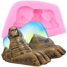 Moldes de silicone pirâmide egípcia 3d, faça você mesmo, ferramentas de decoração de bolo de fondant, pasta de goma de chocolate, moldes de argila para doces 2024 - compre barato