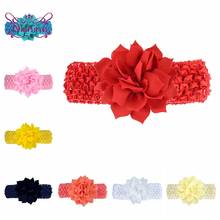 Nishine Newborn Infant Multilayer Lotus Flower Headband Fashion Handmade Knitted Elastic Hairband 9 CM Floral Hair Accessories 2024 - buy cheap