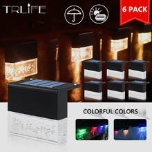 Nova luz de deck solar ao ar livre pátio cerca luz casa decoração do jardim led colorido paisagem lâmpada rua escada luzes passo