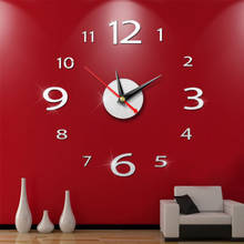 Relógio de parede 3d espelhado e grande, adesivo de parede moderno para decoração diy de casa, escritório e sala de estar 2024 - compre barato