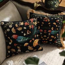 Fashion Tassels Cushion Cover Decorative Pillow Case Artistic British Antique Forest Luxury Velvet Sofa Chair Bedding Coussin 2024 - buy cheap