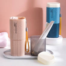 Caixa de armazenamento de escovas de dentes, organizador de viagem, copos de plástico para escovas de dentes, itens com buraco doméstico, acessórios de banheiro 2024 - compre barato