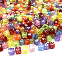 Contas de letras acrílicas redondas em cores misturadas, 4*7mm, 100 peças, para fazer jóias, acessórios de joias, colar 2024 - compre barato