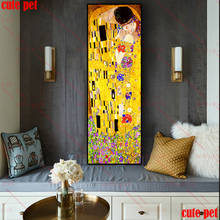 5d pintura diamante clássico artista gustav klimt beijo quadrado broca redonda diamante bordado imagem ponto cruz broca completa grande 2024 - compre barato