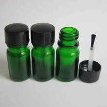 500 x 5ml Mini Green Glass Nail Polish Bottle, 5cc Small Glass Oil Bottle With Brush Cap 2024 - buy cheap