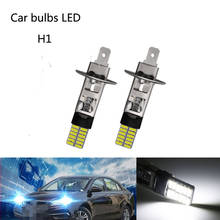 2 Piece H1 24 LED Bulb Super Bright H3 4014SMD Car Fog Lights  Driving Day Running Lamp Replace 55W Bulbs DC 12V 6500K White 2024 - buy cheap