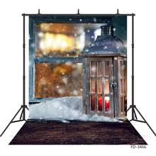 Фон для фотосъемки с изображением рождественской деревянной лампы окна боке снега индивидуальный фон для фотостудии для детей Детская домашняя фотосессия 2024 - купить недорого
