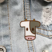 Vintage Animal Pins For Women Kids Cartoon Acrylic Brooch Cute Cow Badges Hat Bag Accessories Scarf Buckle Letter T Lapel Pin 2024 - buy cheap