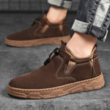 Big Size38-48 Fashion Sneakers New Outdoor Leather Casual Shoes Breathable Men's shoes Handmade Flats Moccasins Loafers 2024 - buy cheap