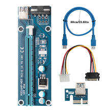 Placa elevadora PCI-E de 4 pines, adaptador de tarjeta gráfica PCI-E 1x a 16x, placa extensora GPU con Cable USB 2024 - compra barato