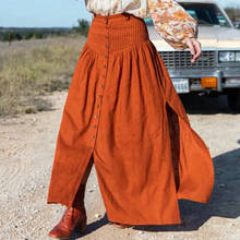 Женская длинная юбка с разрезом Foridol, оранжевая юбка с разрезом и пуговицами на лето 2020 2024 - купить недорого