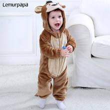 Kigurumis Monkey Baby Bodysuits Zipper Soft Romper Infant Winter Onesie Animal Funny Jumpsuit Toddler Boy Girl Party Clothes 2024 - buy cheap