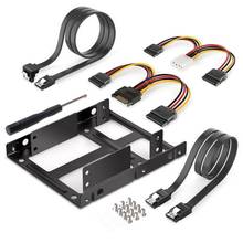 2.5 Inch to 3.5 Inch 2-Bay External HDD SSD Bracket Metal Mounting Kit Adapter Support With SATA Data Power Cables Set 2024 - buy cheap