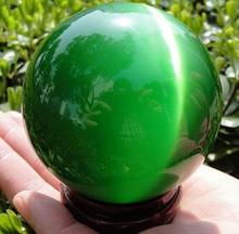 326 vender asian quartzo verde olho de gato cristal cura esfera 60mm + suporte 2024 - compre barato