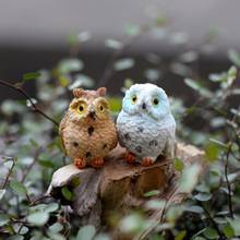 Cute Owls Animal Figurines Resin Miniatures Figurine Craft Bonsai Pots Home Fairy Garden Ornament Decoration Terrarium Decor 2024 - buy cheap