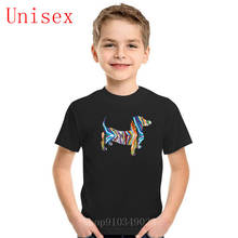 Latest popularity Psychedelic Dachshund t shirt for children o neck Personalized kids Short Sleeves  boy clothes girls clothes 2024 - buy cheap