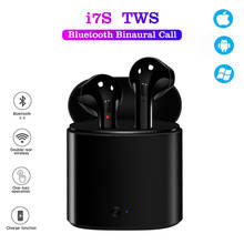 I7s TWS беспроводные наушники, Bluetooth 5,0, стереонаушники, спортивные наушники-вкладыши, гарнитура с микрофоном и зарядным устройством для iPhone, Xiaomi 2024 - купить недорого
