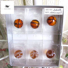Bola de vidro artesanal criativa de 18mm, vaso de vidro, acessórios de decoração para aquário, brinquedos de pelota para crianças, 6 peças 2024 - compre barato