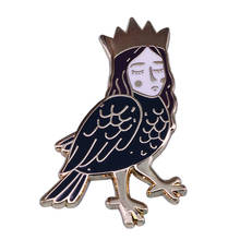 Golden Crown Half Human Half Bird Mythology Badge Beast and Tales Brooch 2024 - buy cheap