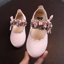 Children's Flats Lace Big Flower Princess Party Performance Shoes Big Student Girl Shoes for Kids Soft Sole Leather Flats 2024 - buy cheap