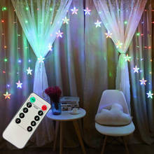 Star Curtain LED String Light With Remote Door Curtain Ice Bar String Christmas Wedding Party Decoration Led Fairy Light String 2024 - buy cheap