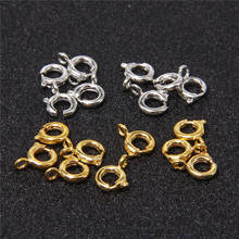 50pcs/lot 6mm Gold Spring Ring Clasp With Open Jump Ring Jewelry Clasp for Chain Necklace Bracelet Connectors DIY Jewelry Making 2024 - buy cheap