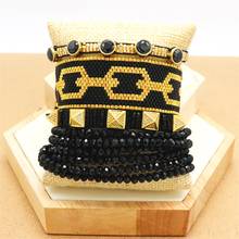 ZHONGVI Miyuki Seed Beads Bracelets 2021 Zircon Rivets Bracelet For Women Bohemian Pulsera Woven Friendship Jewelry Wrap Tassel 2024 - buy cheap