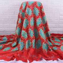 Zhenguiru-tela africana de gasa suiza para mujer, tejido bordado de algodón africano de alta calidad, tela nigeriana para vestido de fiesta, A2077 2024 - compra barato