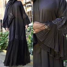 Абайя кимоно кафтан Малайзия плиссированные мусульманский кардиган хиджаб платье Абая для женщин турецкая исламская одежда Кафтан Дубай джеллаба 2024 - купить недорого