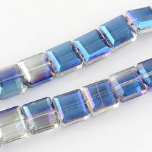 Cuentas de vidrio facetado de media placa transparente, hebras cuadradas para fabricación de joyas Diy, 13x13x7,5mm, 40 Uds. 2024 - compra barato