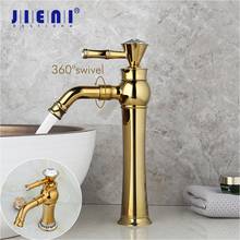 JIENI Luxury Golden Polished Bathroom Basin Sink Mixer Tap Faucet Diamond Handle Mixer Rotated Spout Faucet Water Mixer Tap 2024 - buy cheap